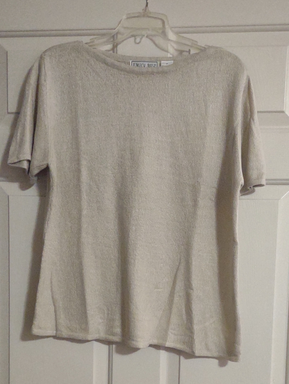 Emily Rose Beige Short-Sleeve Knit Tee